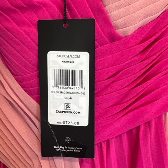 Zac Posen Elegant Pink and Light Pink Gown - Picture 7 of 8